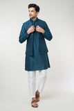 Rama Green Pintuck Kurta-Jacket Set