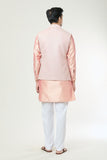 Peach Embroidered Kurta-Jacket Set