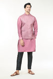 Mauve Pink Embroidered Kurta-Jacket Set