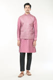Mauve Pink Embroidered Kurta-Jacket Set