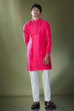 Fuscia Mirror Embroidered Kurta Set