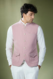Dusty Pink Stitch Jacket-Shirt-Pant Set