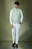 Pista Green Stitch Jacket-Shirt-Pant Set