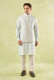 Mint Green Embroidered Kurta-Bundi Set