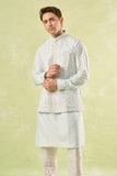 Mint Green Embroidered Kurta-Bundi Set