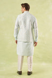 Mint Green Embroidered Kurta-Bundi Set