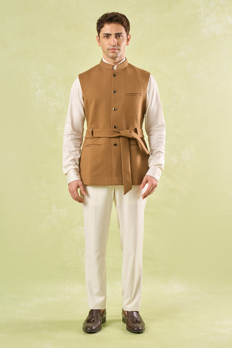 Brown Belted Jacket