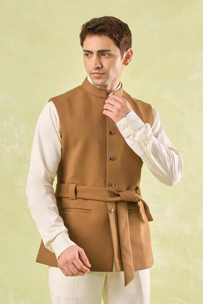 Brown Belted Jacket
