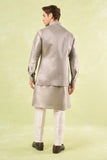 Grey Embroidered Kurta-Bundi Set