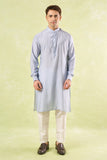 Powder Blue Embroidered Kurta-Bundi Set
