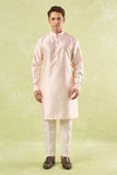Peach Embroidered Kurta-Bundi Set