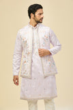 Lilac Embroidered Kurta-Jacket Set