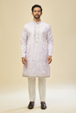 Lilac Embroidered Kurta-Jacket Set