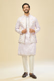 Lilac Embroidered Kurta-Jacket Set