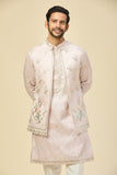 Blush Pink Embroidered Kurta-Jacket Set