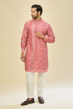Pink Leheriya Kurta Set