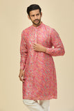 Pink Leheriya Kurta Set