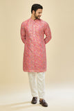 Pink Leheriya Kurta Set