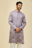 Purple Embroidered Kurta Set 1