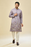 Purple Embroidered Kurta Set 1
