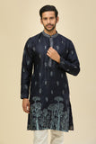 Royal Blue Embroidered Kurta Set 3