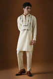 SEQUENCE AND COIN - HAND EMBROIDERED DESIGNER KURTA - IVORY