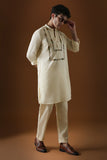 SEQUENCE AND COIN - HAND EMBROIDERED DESIGNER KURTA - IVORY