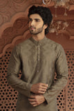 Antique gold chevron threadwork kurta