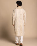 Beige Embroidered Tencil Kurta Set