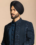 Deep Teal Layered Indo-Western