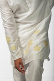 IVORY WITH YELLOW APPLIQUE KURTA SET