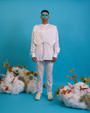 Apron Over Layer Gathered Shirt