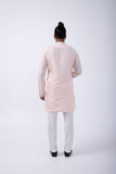 PEACH FRONT OPEN MIRROR KURTA SET