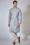 Powder Blue Embroidered Kurta-Jacket Set