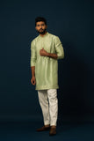 SPRING GREEN PINTUCK KURTA SET