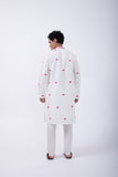 IVORY - HOT PINK LOTUS MOTIF ALL OVER KURTA SET