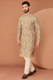 Brown Kashmiri embroidered chikankari kurta