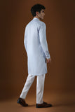 HEART AND PANTHER - HAND EMBROIDERED DESIGNER KURTA - POWDER BLUE