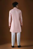 HEART AND PANTHER - HAND EMBROIDERED DESIGNER KURTA - BABY PINK