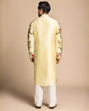 Butter Yellow Floral Embroidered Kurta Set