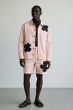 Appliqué Poplin Shacket - Baby Pink