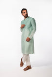 AQUA GREEN TWIRL EMBROIDERED KURTA SET