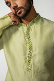 GREEN TIE DYE MIRROR KURTA SET