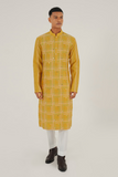 Geometric Embroidery Kurta Set with Mirror Work