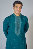 Navy Blue Embroidered Kurta Set