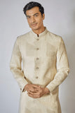 Off White Embroidered Achkan Set