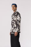 Abstract black and white printed shirt