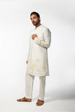 IVORY WITH YELLOW APPLIQUE KURTA SET