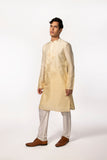 LIGHT YELLOW OMBRE DIAMOND EMBROIDERED KURTA SET