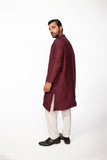 WINE PINTUCK KURTA